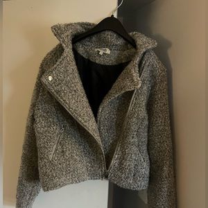 Gray Sherpa crop coat